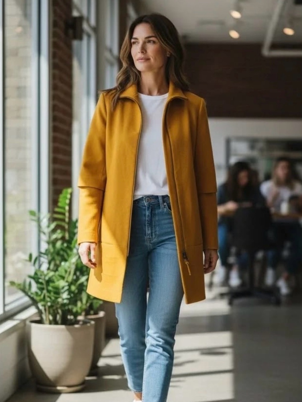 Banana Republic Mustard Yellow Car Trench Coat